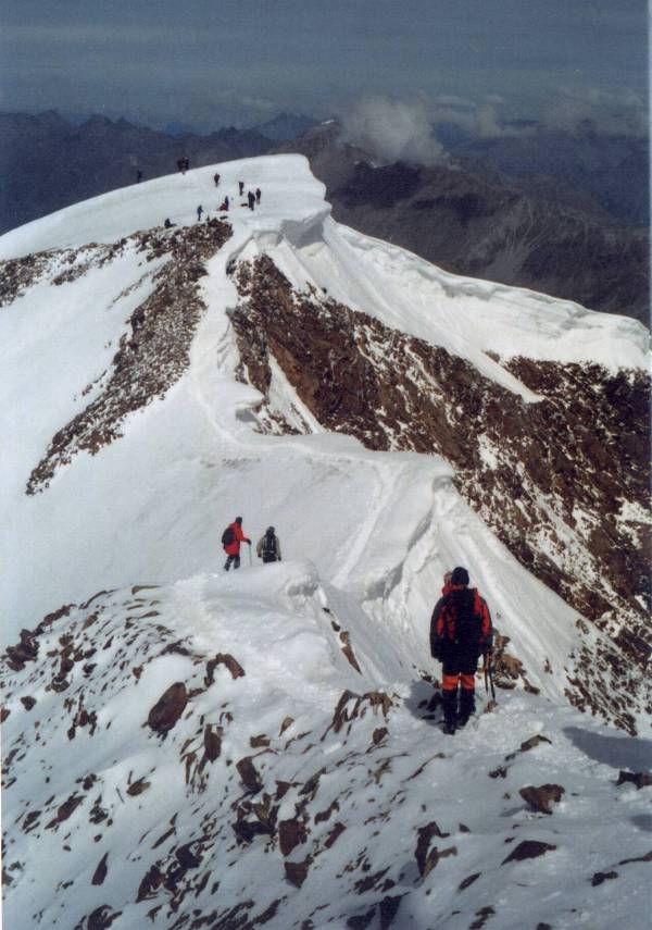 Heben z jinho na severn vrchol Wildspitze